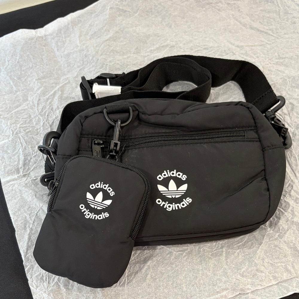 Adidas Originals Black Belt Bag with Pouch